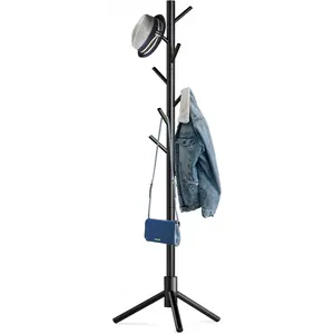 Rotating Multifunctional Coat Rack,3 Adjustable Height for Child Adult,Wood Coat Stand Tree Fits Entryway Bedroom Office for Bags,Hats