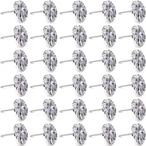 30 count 25mm Rhinestone Sew Buttons  Clear  Upholstery Nails, Rhinestone Tacks Sofa Headboard Nails Sew Buttons Tack, Furniture Tacks Sofa Wall DIY Crafts Decoration