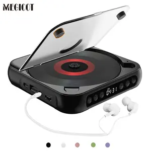 MEGICOT Bluetooth Portable CD Player with Speaker Rechargeable Battery Hold Function LED Display USB Audio Port, Wireless Personal MP3 CD Player for Listening Music Prenatal Education Children Study