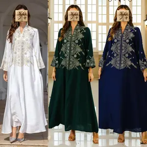 Muslim women's robes, abaya embroidered gowns and evening Middle Eastern Dubai clothing, Elegant, Formal, Versatile, Comfort, Wear, Style, Outfit, Essential, Trendy, Chic, Classy, Modern, Stylish, Daily