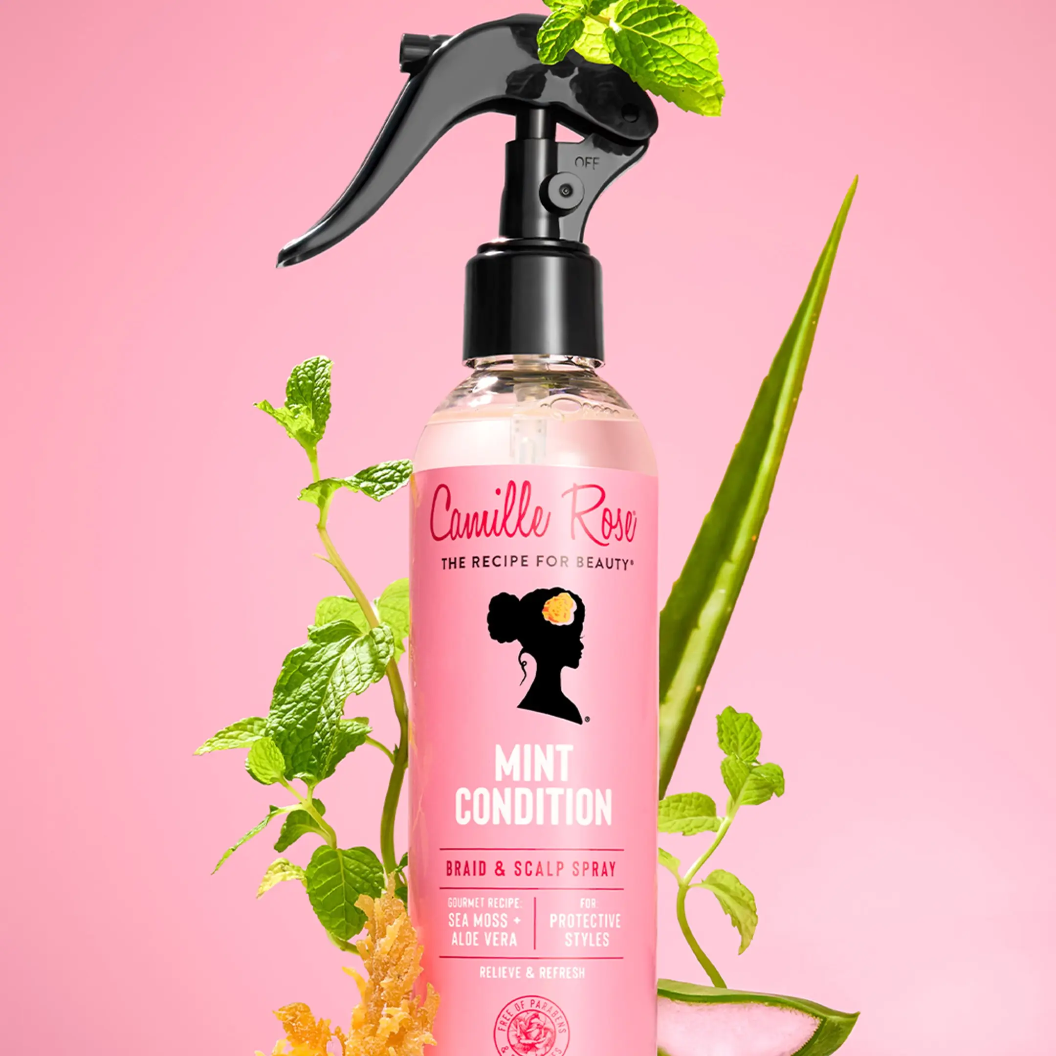 Camille Rose Mint Condition Braid and Scalp Spray, 8 oz, Lightweight, Moisturizing & Scalp Soothing