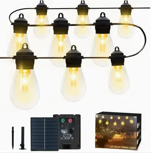 39FT LED Outdoor String Lights with 15 Shatterproof Edison Bulbs, Led Bulbs Included, IP66 Waterproof Patio Lights for Garden, Wedding, Christmas, Camping, Backyard, Gazebo And Party Decoration Warm White