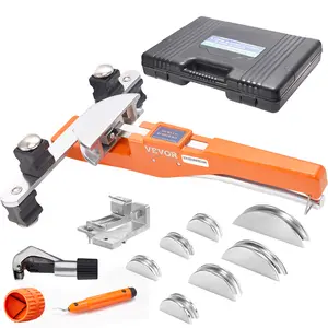 VEVOR Pipe Tube Bender,  1/4"-7/8" O.D. Ratcheting Tubing Bender, 90° Forward/Reverse Pipes Bending Tools with 7 Dies and Pipe Cutter for HVAC Air Conditioning Refrigerator Repair