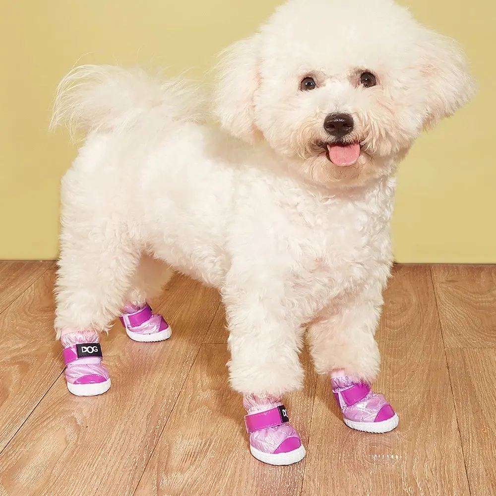 Medium/Large Dog Boots, Polyester Fabric Functional Paw Protectors with Adjustable Straps - Warmth Dryness, Water-Resistant, Durable, Winter Snow/Rain Use, Slip Prevention, Excellent Traction, Rough Terrain Protection, Comfortable, All-Weather Protection,
