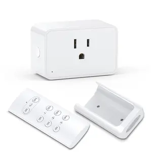 Remote Control Outlet,  Electrical Outlets  Plug for Household Appliances, Christmas Lights, 100FT Range, Programmable, 1875W/15A, FCC & ETL Listed (1Socket+1 Remote +1 Bracket)