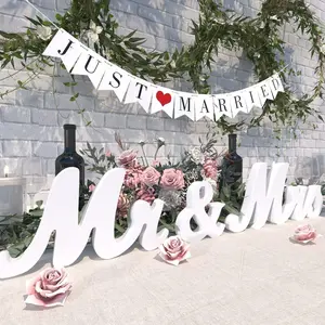 Mr & Mrs Letter Design Wooden Sign, 1 Count Romantic Wedding Centerpiece Decoration, Wedding Table Decoration, Photo Prop, Anniversary Party Decoration, Ornaments, Wedding Table Centerpieces