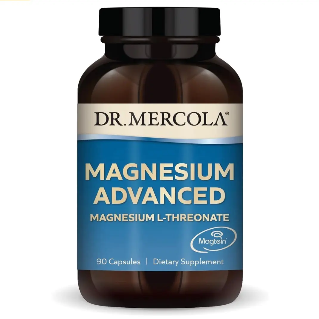 Dr. Mercola Magnesium L-Threonate, Magnesium Advanced Supplement with Magtein, 2000 mg per Serving, High Bioavailability for Cognitive Support, Memory and Brain Health, Non-GMO, Gluten Free, 90 Capsules