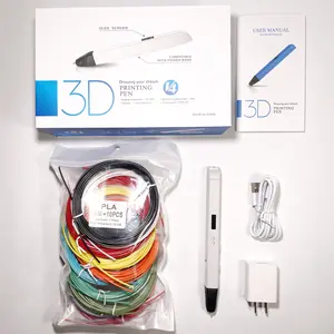 LCD Display 3D Printing Pen Set Professional with OLED Display Adjustable Temperature 140-230C PLA Filament Kit Ergonomic Design Filament 3D Printing Pen Set Colorful