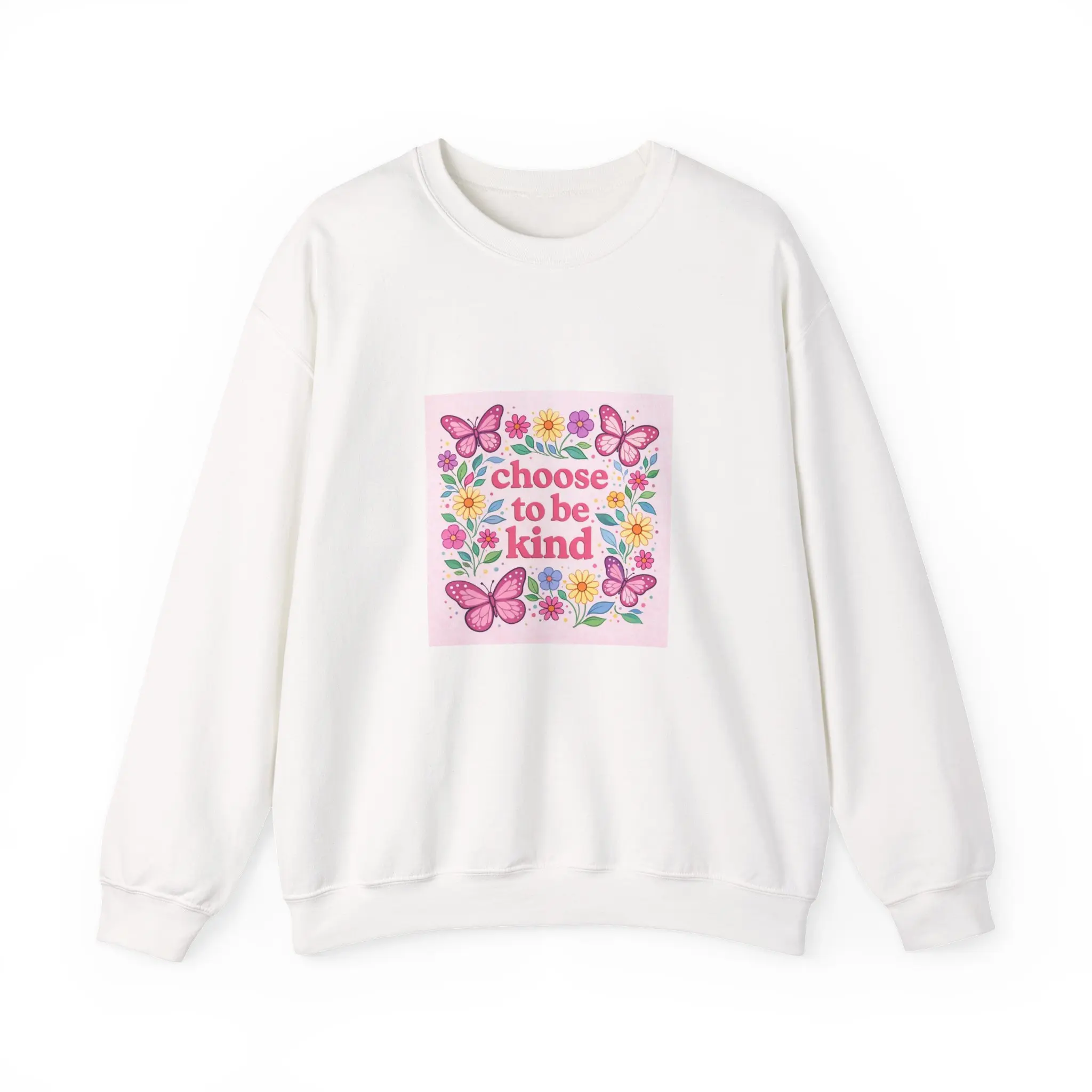 choose to be kind - Cozy Comfort Sweatshirt | Minimalist Positive Quote Crewneck