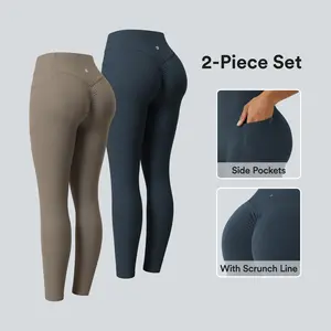 Halara 2-Piece UltraSculpt High Waisted Scrunch Butt Lifting Tummy Control Side Pocket Shaping Training Leggings - 7/8 Length Set   #TikTokShopHolidayHaul