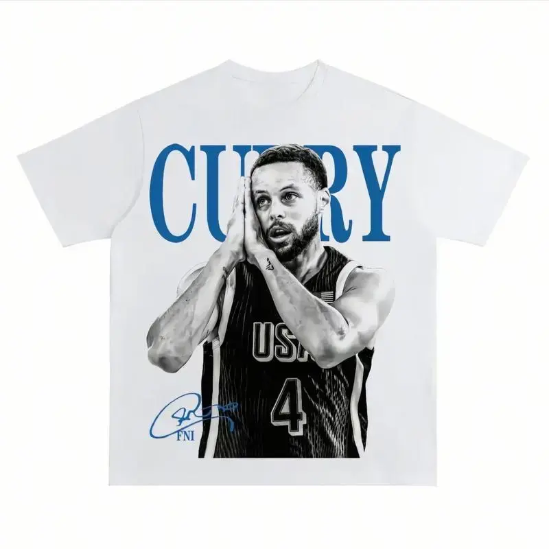 Oversized Basketball Star Curry Signature Moves Graphic T-Shirt Fashion Street Wear Breathable Sports Cotton Tee,summer Casual Fabric