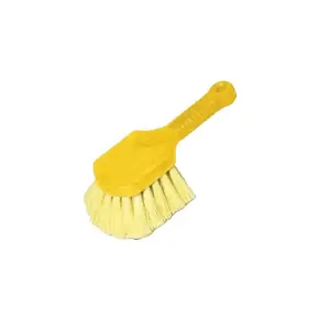 8" Utility Scrub Brush, Plastic Handle, Synthetic Bristles