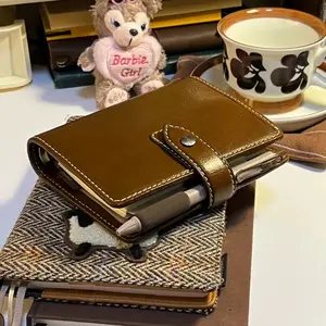 A7 Leather Zipper Notebook, Portable Travel Journalwith Card Holder, Coin Pocket & Pen Ring, PerfectGift for Holidays