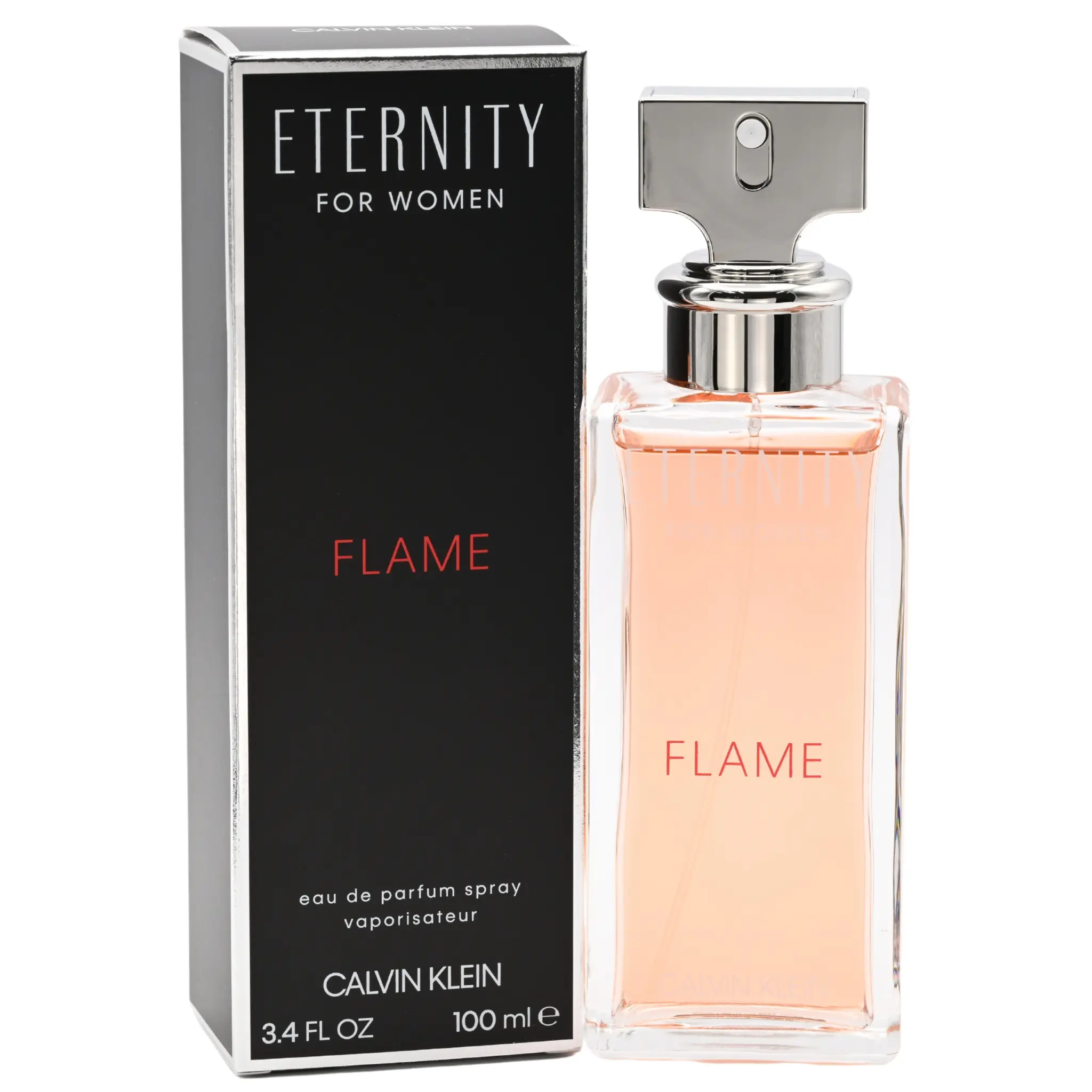 Calvin Klein Eternity Flame Women's EDP Spray Perfume, 3.4 fl oz Floral Citrus Sweet Bright Fruity Tropical EDP Intense Fragrance, Daily Wear, New in Box, Fragrances