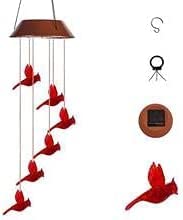 Solar Cardinal Bird Bell Lights, Outdoor Garden Yard Decoration, Suitable for Christmas, Halloween, Family Party Night Garden Decoration Valentine's Day Gift