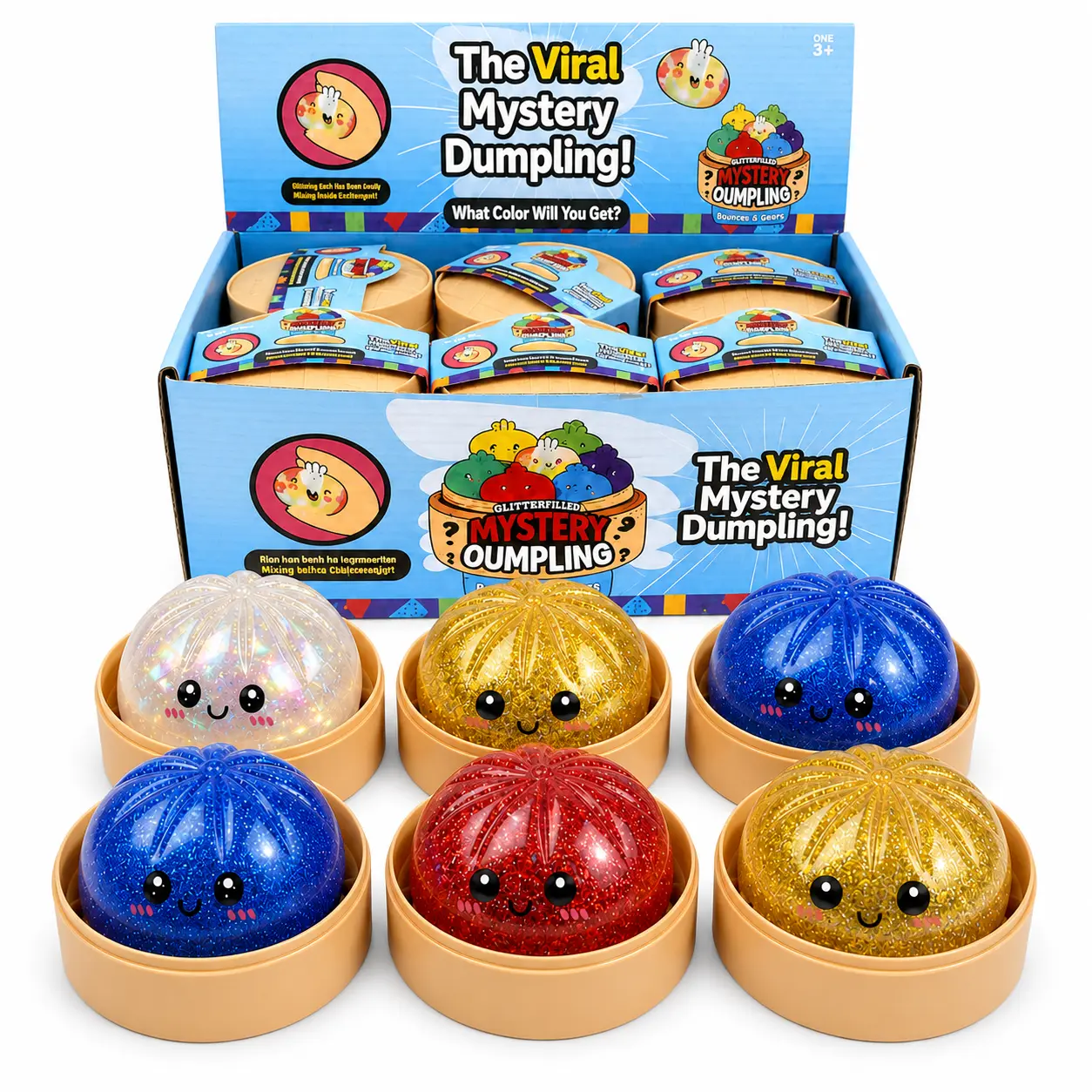 Cute Glitter Dumpling Squishy | Soft Slow Rising Toy for Stress Relief & Party Fun, Random Color Shipment