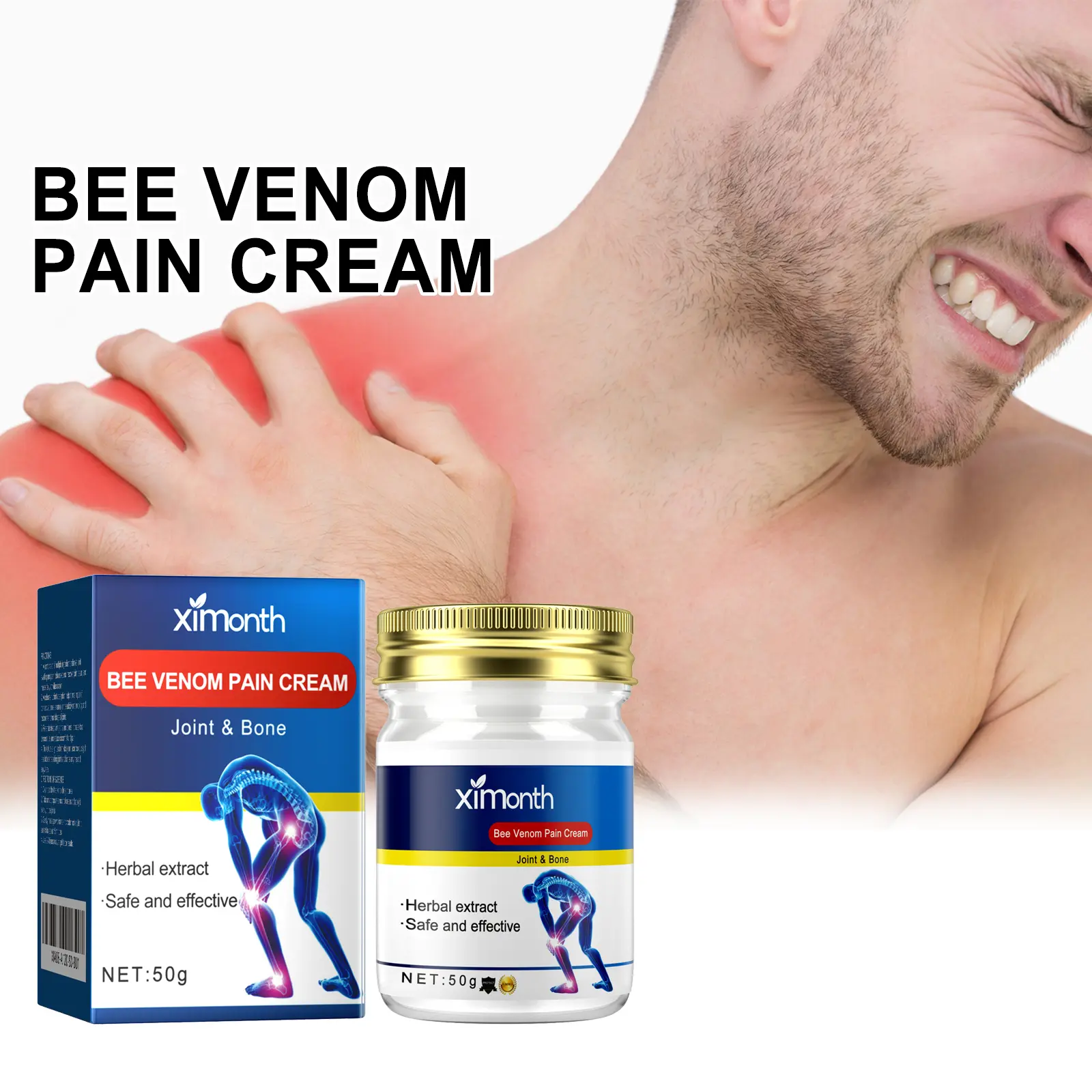 Joint and Muscle Pain Relief Cream Fast Soothing Herbal Formula for Knee Lumbar Back Shoulder and Neck Long Lasting Daily Body Care Massage 50g