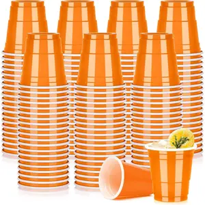 200Pack 2oz Disposable Shot Glasses Orange Plastic Mini Cups for St. Patrick's Day, Spring Parties & Early Season Celebrations