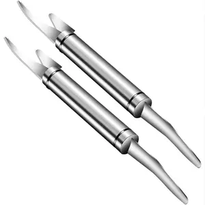 2/4PCS - 5 In 1 Multifunctional Shrimp Line Fish Maw Knife Stainless Steel Shrimp Deveiner Tool Multifunctional Fast Shrimp Peeler Fish Scale Remover Kitchen Fish and Shrimp Duck Intestine Cleaner