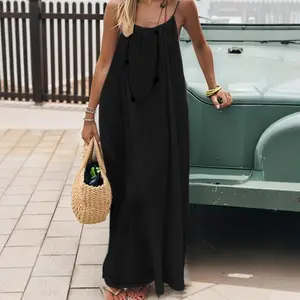 2026 New Arrival Women’s Backless Spaghetti Strap Loungewear Dress | Loose-Fit Cozy Home Essential