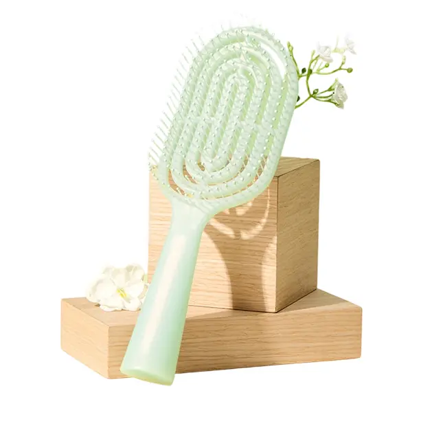 Miniso Air Cushion Detangler Hair Brush - Soft Bristle Scalp Massager, Built-in Cleaner, Detangles Easily for All Hair Types, Ideal Gift for Women (Back to School Haircare Accessory), Detangle Easily