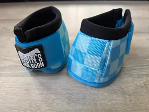 Blue checkered bell boots Blue checkered bell boots