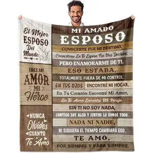 Regalo para Mi Esposo Manta,Gifts Blanket ,  Gifts for Husband in Spanish, Husband Birthday Gifts, Husband Gift from Wife, Regalos de Cumpleaños/Aniversario/Valentín para Esposo