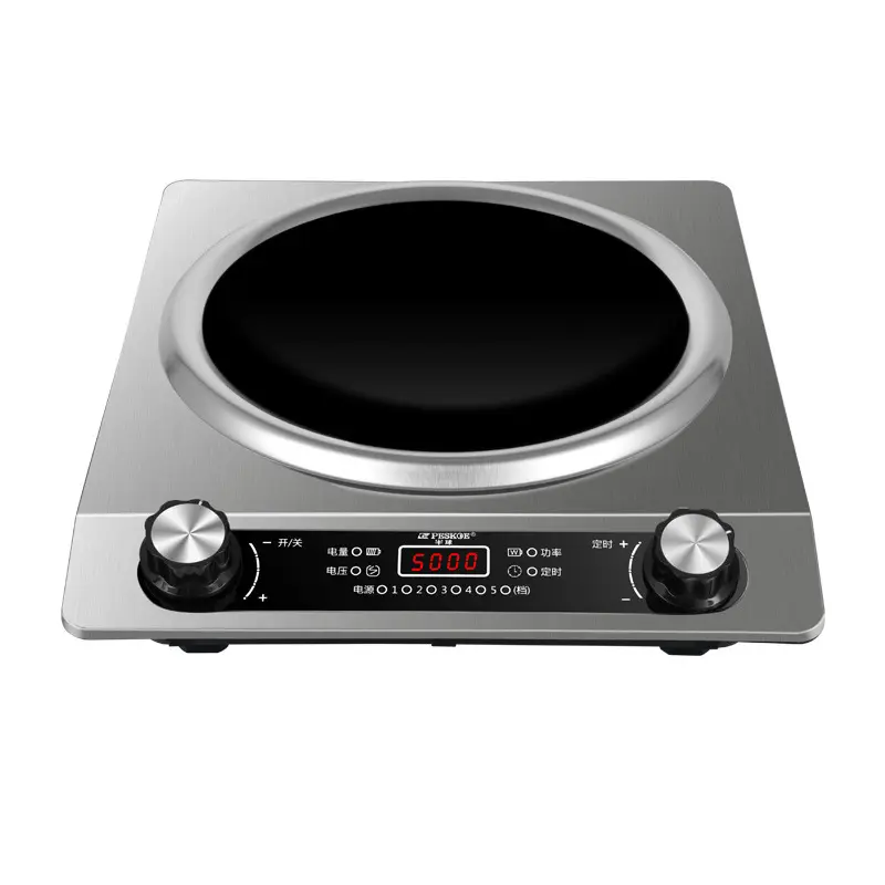 5000W Concave High-Power Single Burner Induction Cooktop Complete Set - 4500W Multifunction Stovetop, Thick Soup Pot, Rice Cooker, User-Friendly Control Panel for Home Wok Stir-Fry, Household Appliance, Induction Cooktops