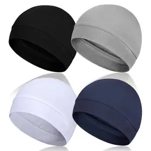 4 Pieces Cotton Skull Caps for Men, Lightweight Breathable Skull Beanie Sleep Cap Helmet Liner for Women