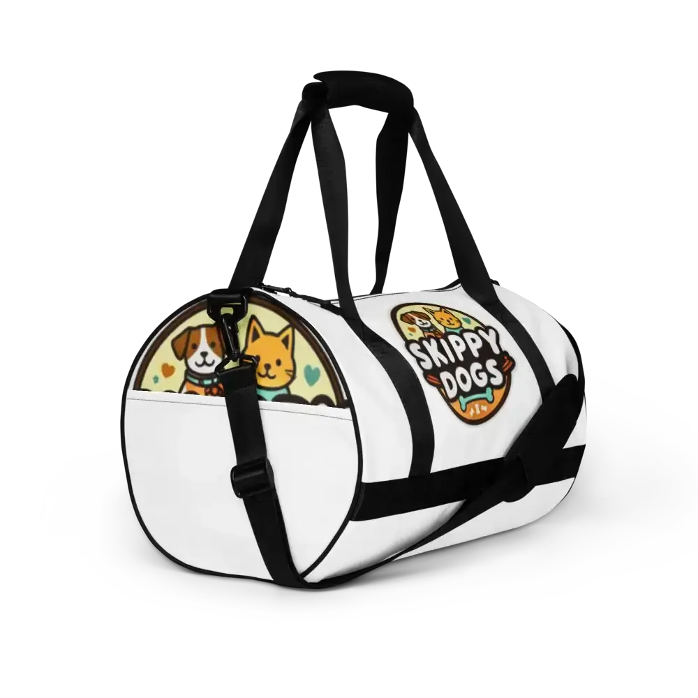 Skippy Dogs' Duffel bag customized with Logo