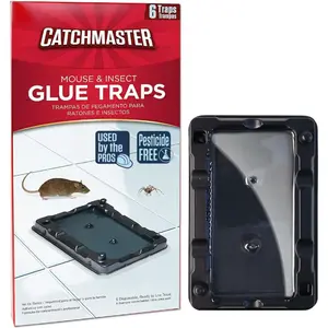 Catchmaster Mouse & Insect Glue Traps, Adhesive Rodent & Bug Catcher, Pre-Scented Mouse Traps Indoor for Home, Sticky Glue Boards for Mice and Insects, Pet Safe Pest Control for House & Garage