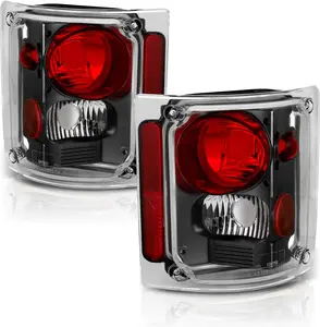 AmeriLite Black Housing Replacement Tail Lights Assembly Set For 1973-1991 Chevy GMC Full Size 1500 2500 3500 Pickup - Passenger and Driver Side