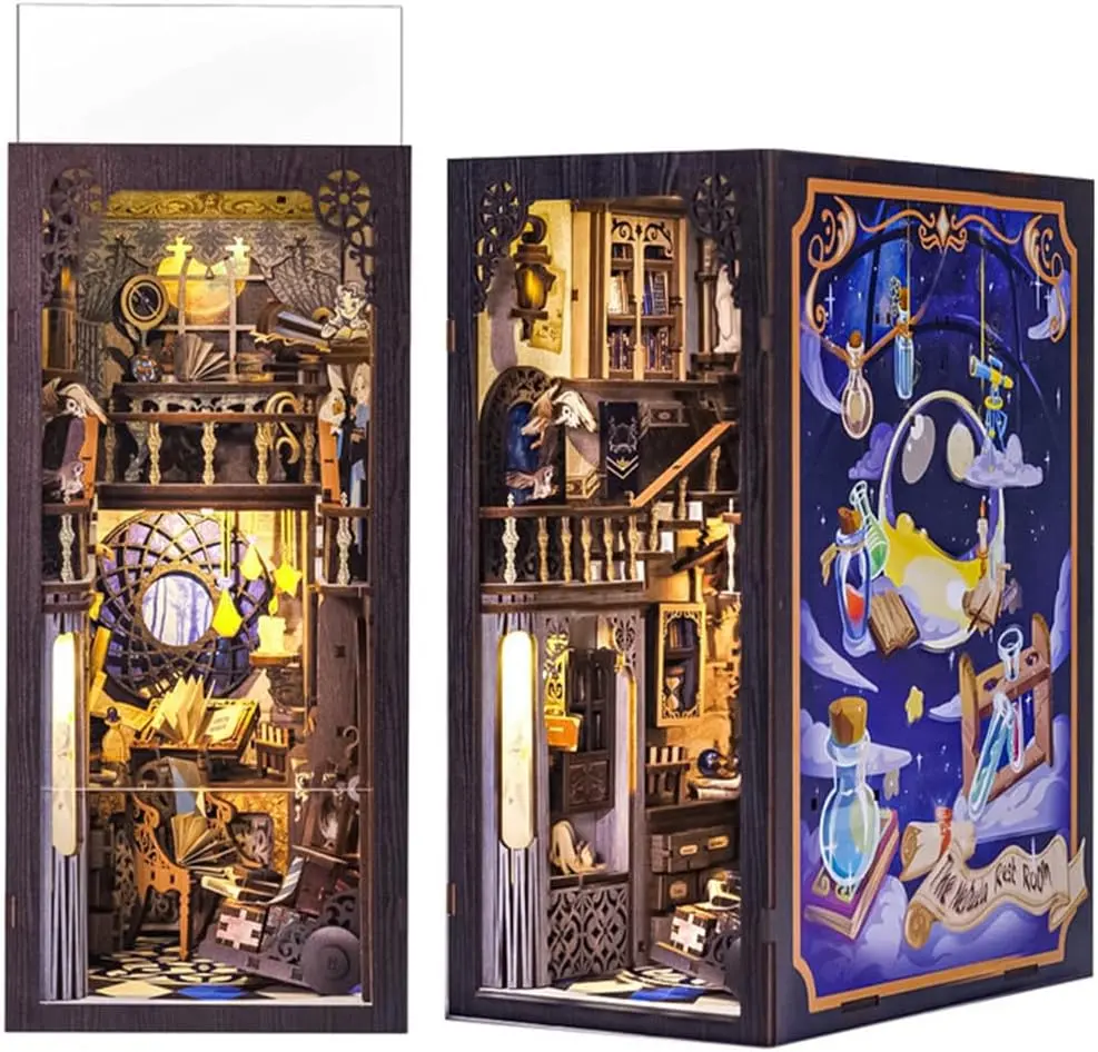 Book Nook - Nebula Common Room Miniature Dollhouse Kit by Wizardi F07M5-47-RK02