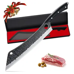 PURPLEBIRD 12 Inch Carving Knife Ultra Sharp Slicing Knife,Hand Forged Brisket Knife , Long Kitchen Knives,Best for Slicing Roasts, Meats, Fruits and Vegetables