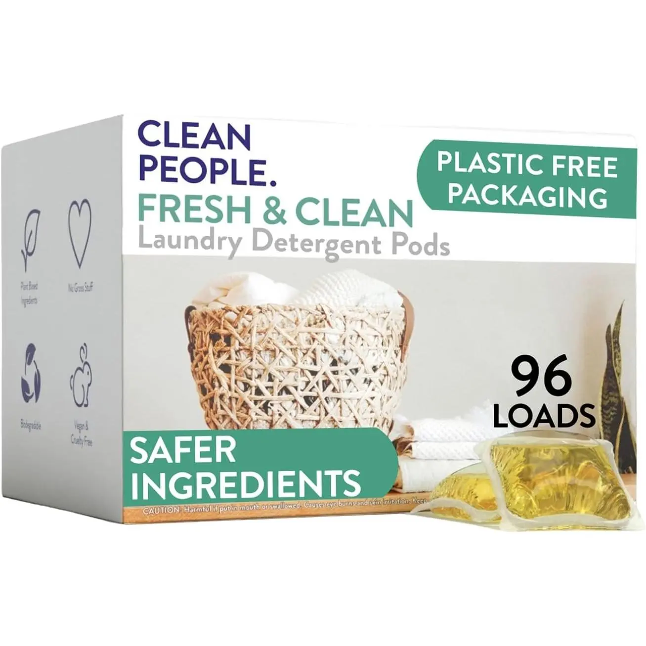 Hypoallergenic Laundry Fragrance Detergent Capsules (96 Count, Capsule Form) - Ultra Concentrated, Stain-Fighting, Fresh Scent, Recyclable Packaging, 12.5 oz, 4.6x6.8x4.6 in, Compact Sizing Detergent Pods All-Purpose Cleaners for Home Care