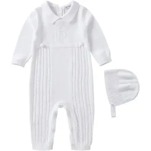 Baby Boy's Christening Baptism Outfits Suit with Hat Cross Detail