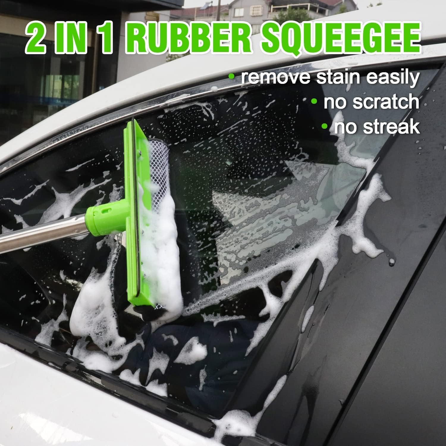 Car Wash Brush with Long Handle Car Wash Mop Mitt Chenille Car Cleaning Kits Windshield Window Squeegee Car Duster Microfiber Towel Gloves for Cars RV SUV Truck