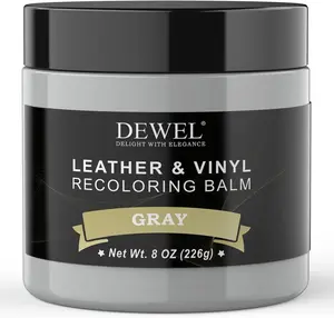 DEWEL Leather Recoloring Balm, Gray Leather Color Restorer for Scratched and Faded, Leather Scratch Remover, Upgrade Leather Repair Kit for Restore Couches, Car Seats, Shoes, Boots Footwear Vacuum