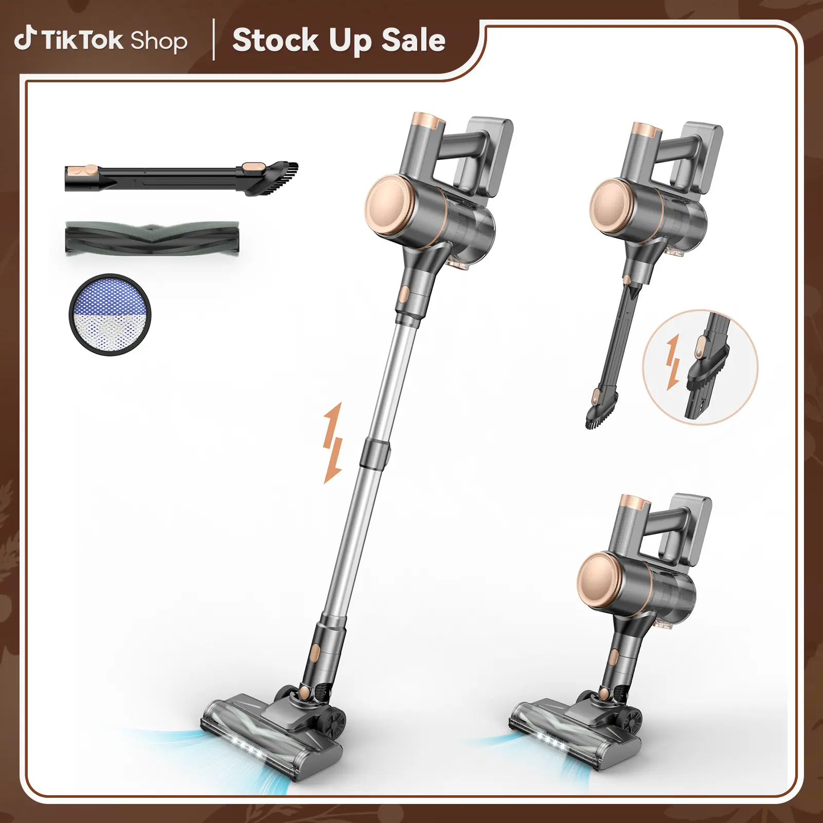 N8 Cordless Stick Vacuum Cleaner 25Kpa 40 Mins Runtime Lightweight Stick Vacuum,Self-Standing Rechargeable Vacuum Cleaners for Pet Hair,Carpet,Hardwood Floor pet lovers #tiktokshopstockup