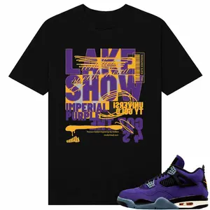 Lakeshow 4 , lakers 4s Graphic T-Shirt , Shirt To Match sneaker Streetwear Graphic Shirt Men Women