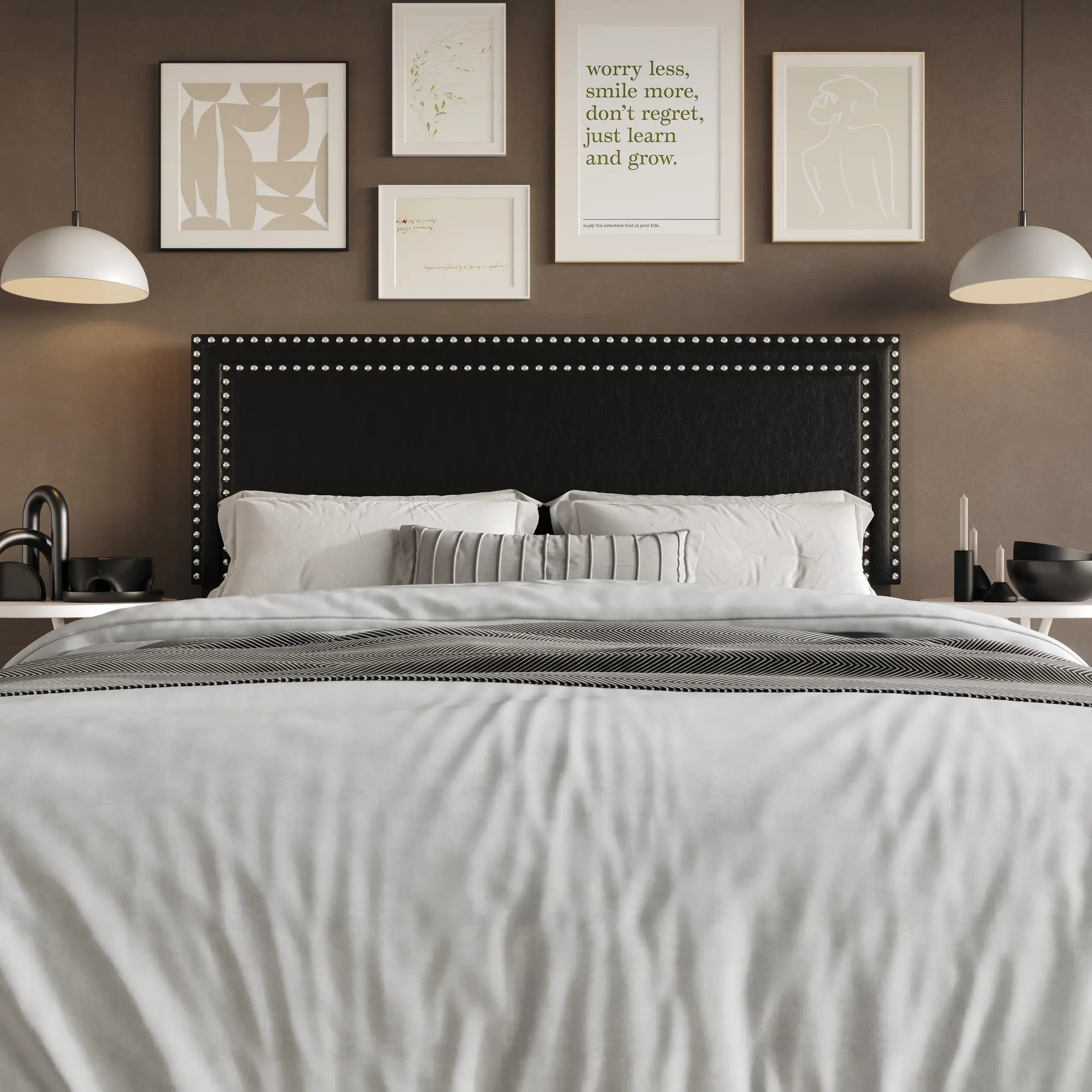 Favorer Sarasota Modern Fabric Upholstered Headboard - Multi-Size, Full Option, Soft, Assembly Required, Bedroom Decor, Twin: 40.4"(w) x 45.9"(h) x 3.5"(d)