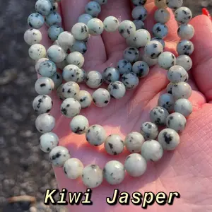 Handmade Natural 8mm Kiwi Jasper Crystal Bracelet