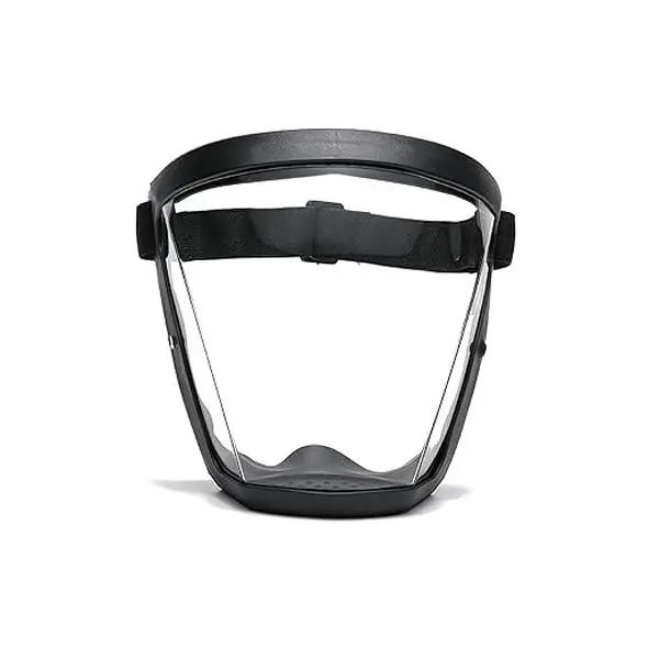 HOXEZU Fullface Face Shield Mask - Reusable Plastic Protector for Men-Women, Adjustable Strap, Anti-Fog HD Gray Vision, Wide View Area, Lightweight Fog Free Face Covers & Mask, Silicone Lining, Chin Guard, Eye-Friendly Face Covers & Mask, Lightweight Face