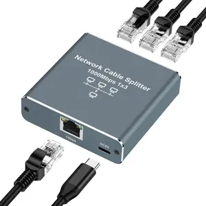 Ethernet Splitter 1 to 3 1000Mbps, Internet Cable Splitter 1 in 3 Out High Speed Switch Network Gigabit for LAN RJ45 Port Router Switch Work with Cat5/5e/6/7/8 Cable