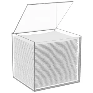 CLEAN SKIN CLUB Clear Acrylic Box for Clean Towels XL (NOT Included), Container For 50 Disposable Clean Towels XL, Face Towelettes Bathroom Counter Storage, Bin for Cleansing Facial Dry Wipes