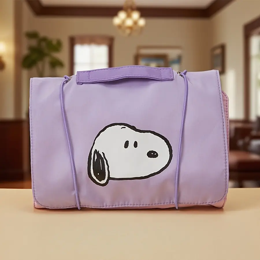 Snoopy Cartoon Figure Foldable Makeup Storage Bag - Compact, Stylish Animal Character Organizer for Travel & Daily Use, Ideal Gift for Her, Cartoon Figure Make-Up Bags, Cosmetics Organizer, Back To School, Compact Makeup Make-Up Bags