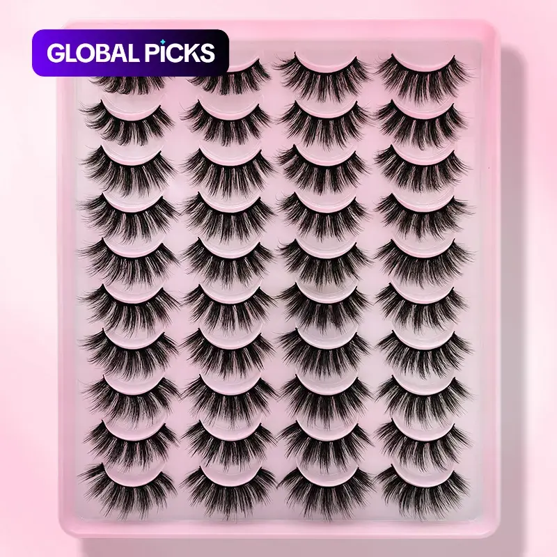 Long D-Curl False Eyelashes, Wispy Faux Strip Lashes with Full Volume, Cluster Lashes Kit for Women and Girls #GLOBAL PICKS