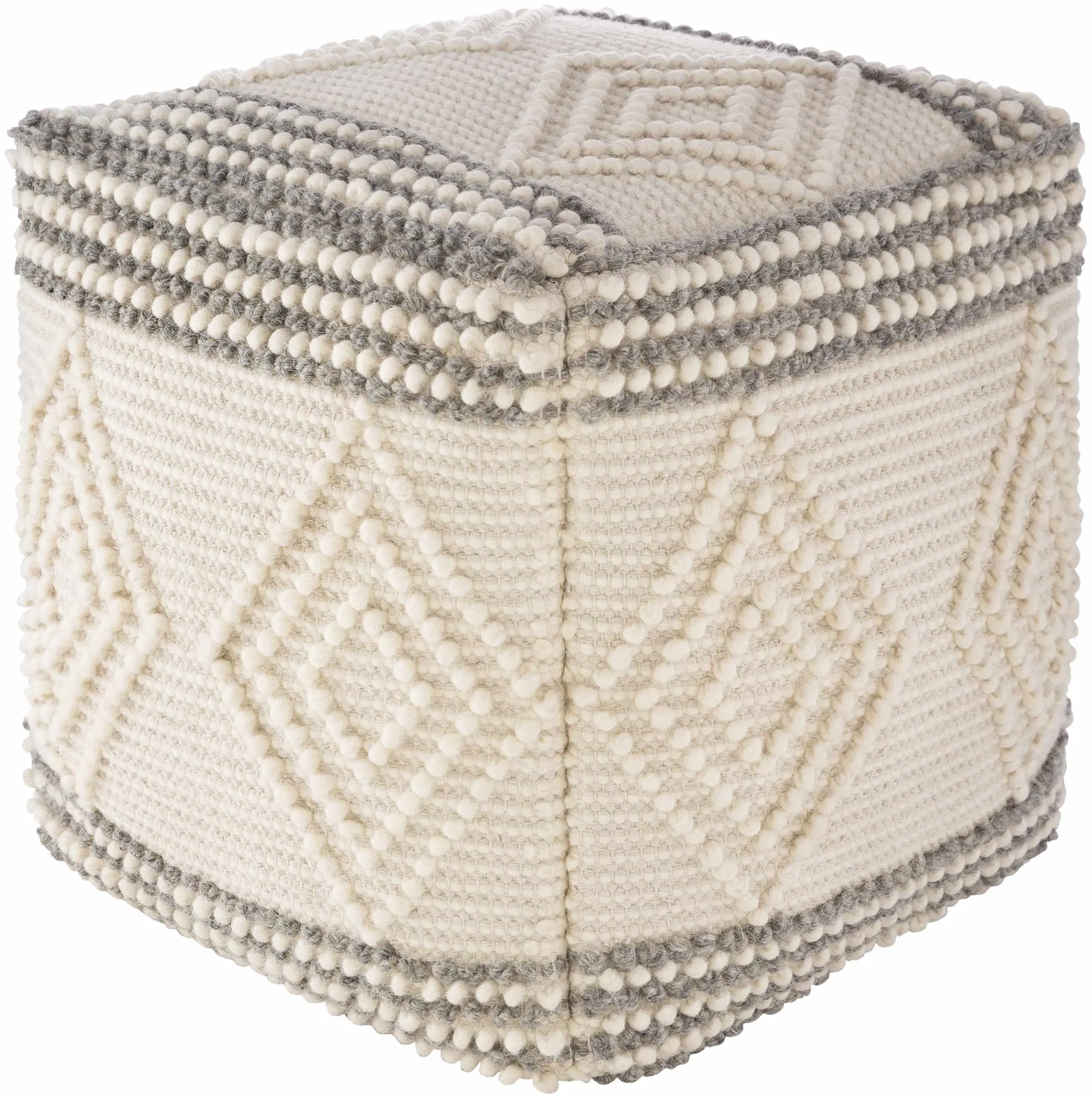 Murgon Cream W Wool Pouf Murgon Cream W Wool Pouf