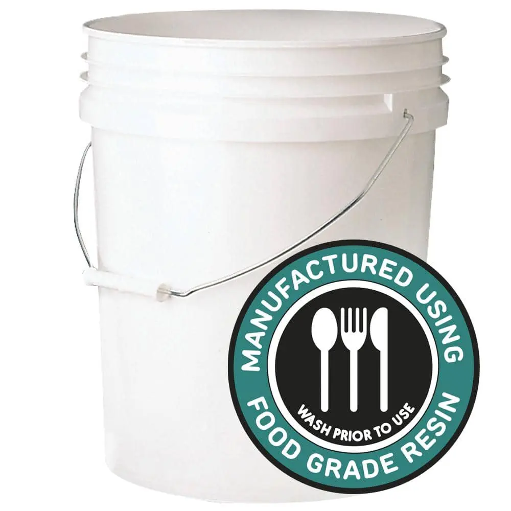 5 gal. 70mil Food Safe Bucket White