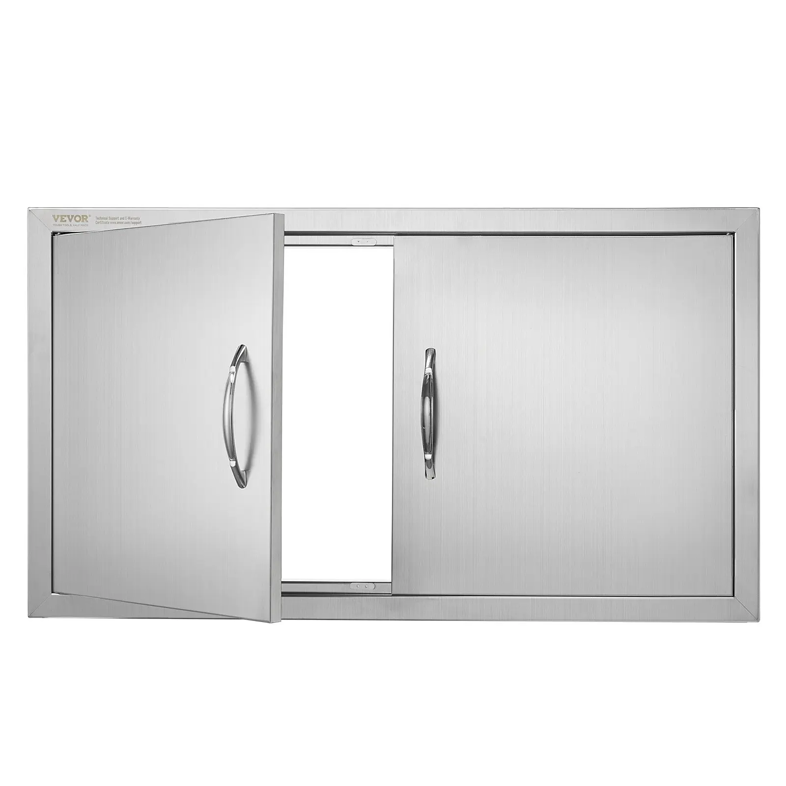 【Summerfinds】VEVOR BBQ Access Door, 34W x 19H Inch Double Outdoor Kitchen Door, Stainless Steel Flush Mount Door, Wall Vertical Door with Handles, for BBQ Island, Grilling Station, Outside Cabinet Sliding Doors